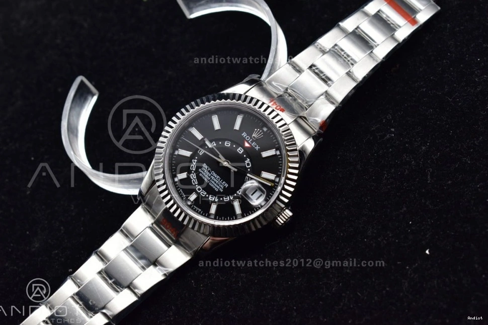 TWF Skydweller Dial A23J Best SS Black on Bracelet SS Edition 1119